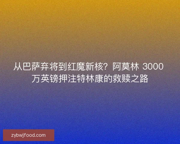 从巴萨弃将到红魔新核？阿莫林 3000 万英镑押注特林康的救赎之路